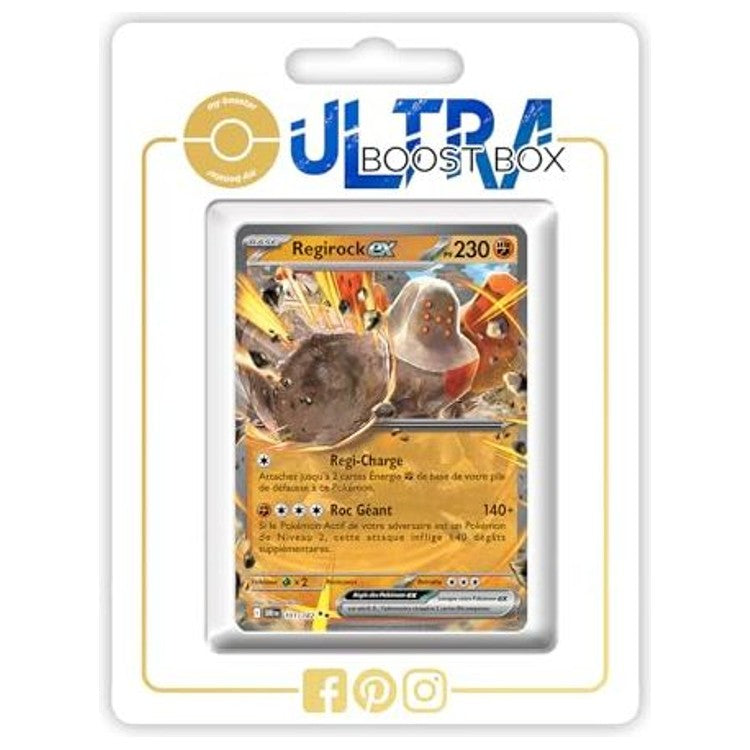 Carte Pokémon Regirock ex 101/182 Ultra Rare de l’extension Rivalités Destinées Écarlate et Violet 10, vue de face en français