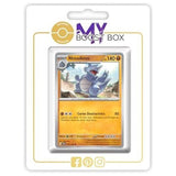 Carte Pokémon Rhinoféros 075/142 en version Reverse de l’extension Couronne Stellaire Écarlate et Violet 07, vue de face en gros plan.