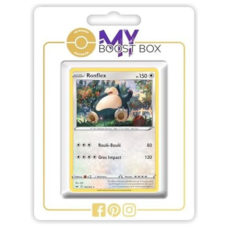 Carte Pokémon Ronflex 140/202 Holo ou Reverse de l’extension Épée et Bouclier 1, vue de face avec illustration complète du Pokémon Incolore.