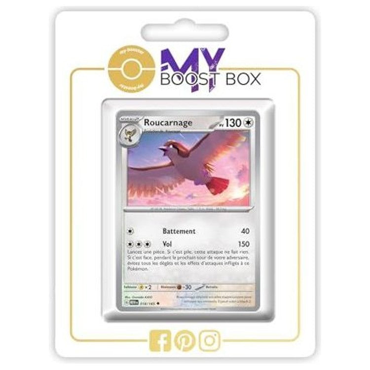 Carte Pokémon Roucarnage 018/165 en version Reverse de l’extension 151 Écarlate et Violet 3.5, vue de face avec le visuel complet.