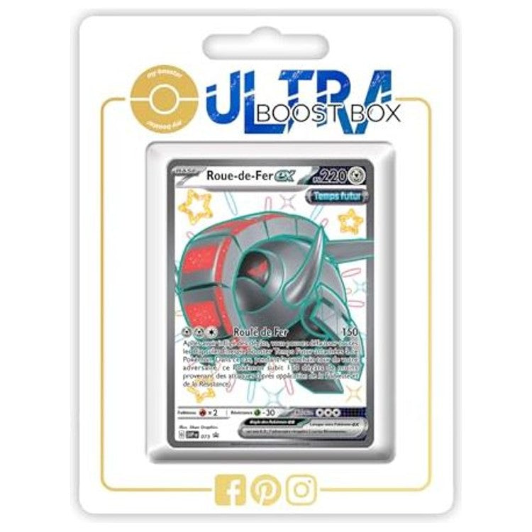 Carte Pokémon Roue-de-Fer ex SV073 Full Art chromatique de l’extension Destinées de Paldea Écarlate et Violet 4.5, vue de face en français