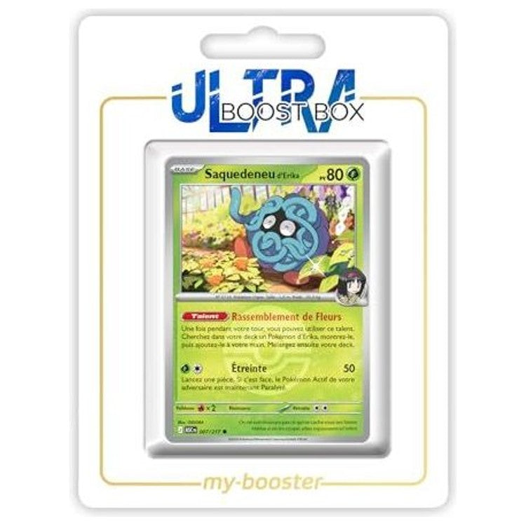 Carte Pokémon Saquedeneu d’Erika 007/217 en version Reverse Pokéball, recto, issue de l’extension Héros Transcendants du bloc Méga-Évolution 02.5.