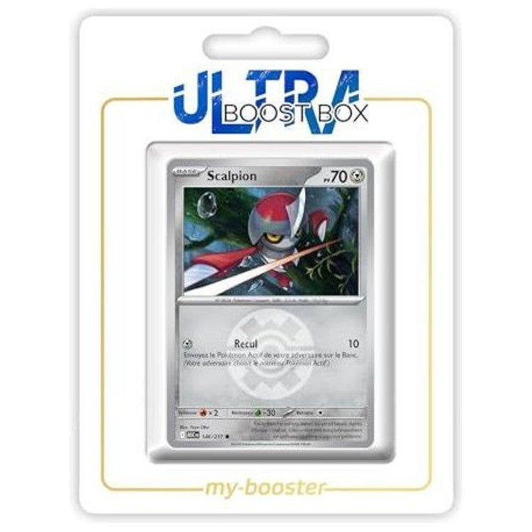 Carte Pokémon Scalpion 146/217 en version Reverse de l’extension Héros Transcendants, recto détaillé en français du bloc Méga-Évolution 02.5