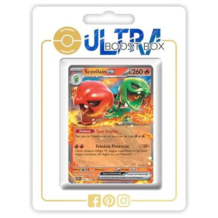 Carte Pokémon Scovilain ex 037/191 ultra rare de l’extension Étincelles Déferlantes EV08, vue de face avec l’illustration complète du Pokémon.