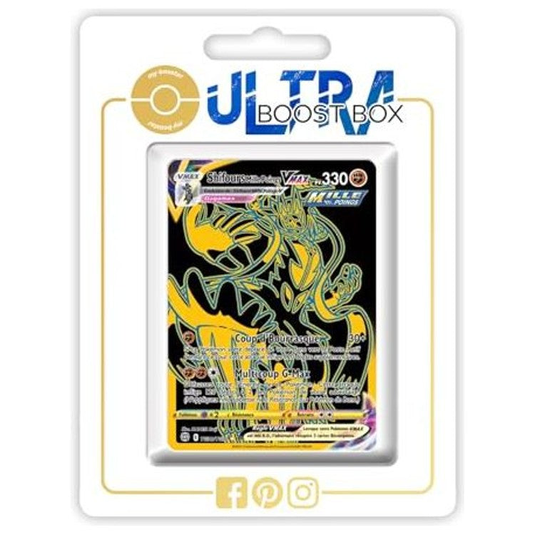 Carte Pokemon Shifours Mille Poing VMAX TG30/TG30 secrete gold Stars Etincelantes en francais, vue de face avec artwork dore complet