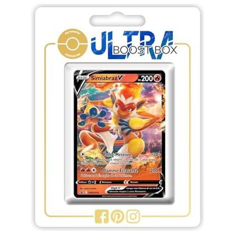 Carte Pokémon Simiabraz V SWSH252 promo en français, recto, issue de la série Épée et Bouclier Stars Étincelantes