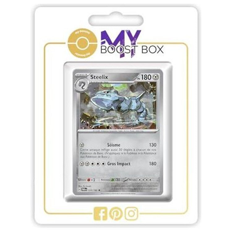 Carte Pokémon Steelix 125/182 en version Holo ou Reverse, recto, issue de l’extension Faille Paradoxe Écarlate et Violet 04