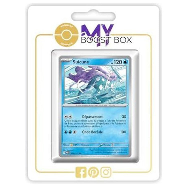 Carte Pokémon Suicune 024/131 en version Reverse du set Évolutions Prismatiques Écarlate et Violet 8.5, vue de face détaillée.