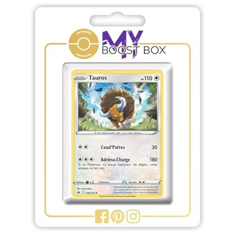Carte Pokémon Tauros 106/159 en version Reverse de l’extension Zénith Suprême Épée et Bouclier 12.5, vue de face avec le Pokémon en gros plan.