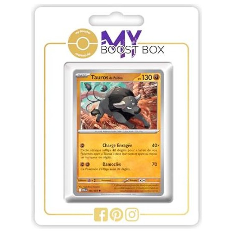 Carte Pokémon Tauros de Paldea 048/094 en version Reverse de l’extension Flammes Fantasmagoriques, recto en français bloc Méga-Évolution 02.