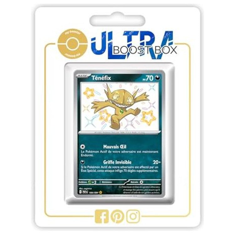 Carte Pokémon Ténéfix 184/091 chromatique secrète recto, édition française Destinées de Paldea Écarlate et Violet 4.5 en gros plan