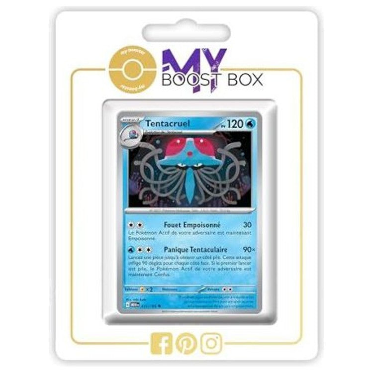 Carte Pokémon Tentacruel 073/165 en version Reverse de l’extension 151, recto en gros plan montrant les détails holographiques et le type Eau/Poison.
