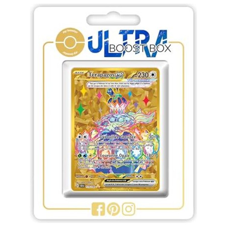 Carte Pokémon Terapagos ex 173/142 secrète Gold Teracristal, recto en français de l’extension Couronne Stellaire Écarlate et Violet 07