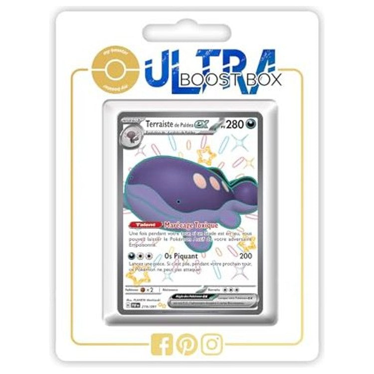 Carte Pokémon Terraistre de Paldea ex 219/091 Full Art chromatique secrète, recto, extension Destinées de Paldea Écarlate et Violet 4.5