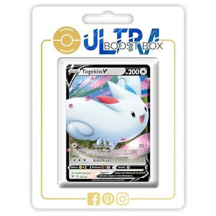 Carte Pokémon Togekiss V 140/185 Ultra Rare Voltage Éclatant EB04 en français, vue de face avec l’illustration complète du Pokémon Fée.