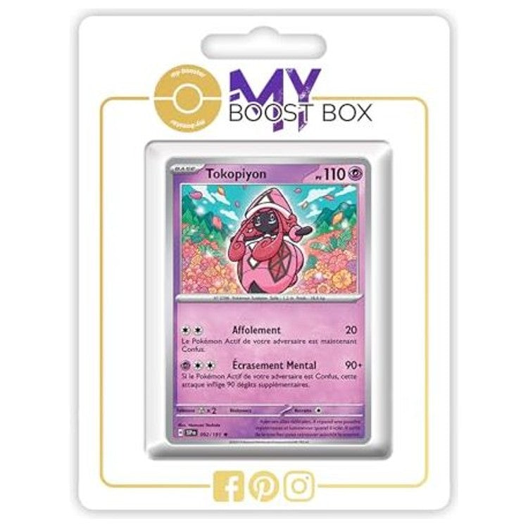 Carte Pokémon Tokopiyon 092/191 Holo ou Reverse de l’extension Étincelles Déferlantes EV08, vue de face avec illustration complète du Pokémon légendaire