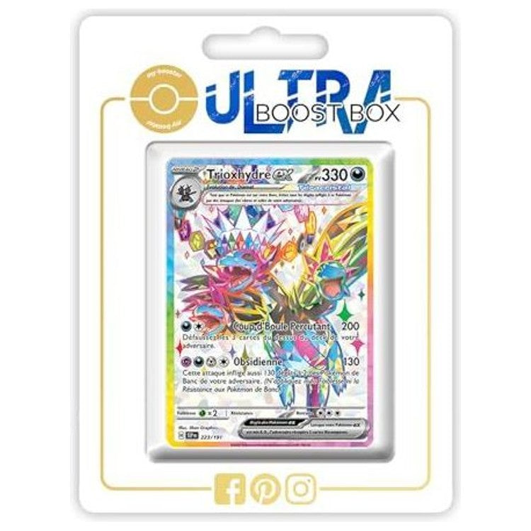 Carte Pokémon Trioxhydre ex 223/191 Full Art Téracristal secrète, recto, issue de l’extension Étincelles Déferlantes Écarlate et Violet EV08.
