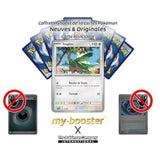 Carte Tropius au centre d’une présentation avec plusieurs cartes Pokémon disposées en éventail derrière elle.