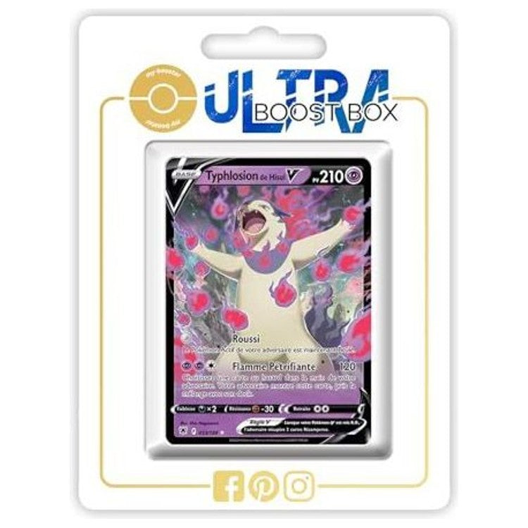 Carte Pokémon Typhlosion de Hisui V 053/189 en français, recto, issue de l’extension Astres Radieux du bloc Épée et Bouclier 10