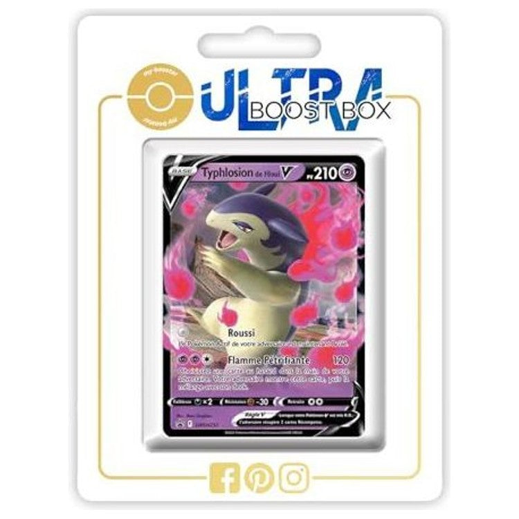 Carte Pokémon Typhlosion de Hisui V SWSH237 promo, recto en français issue de l’extension Astres Radieux du bloc Épée et Bouclier.
