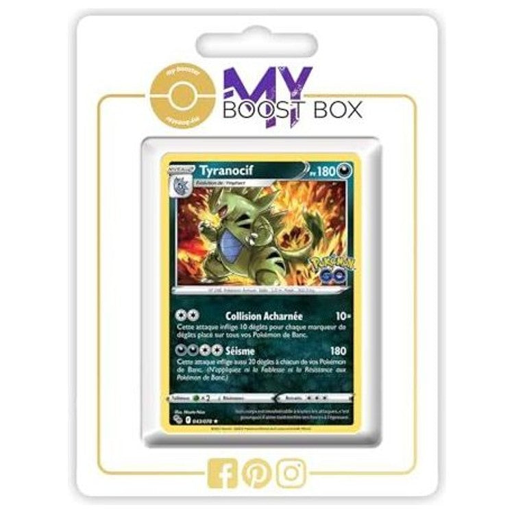 Carte Pokémon Tyranocif 043/078 en version Holo ou Reverse, recto, issue de l’extension Pokémon GO du bloc Épée et Bouclier 10.5