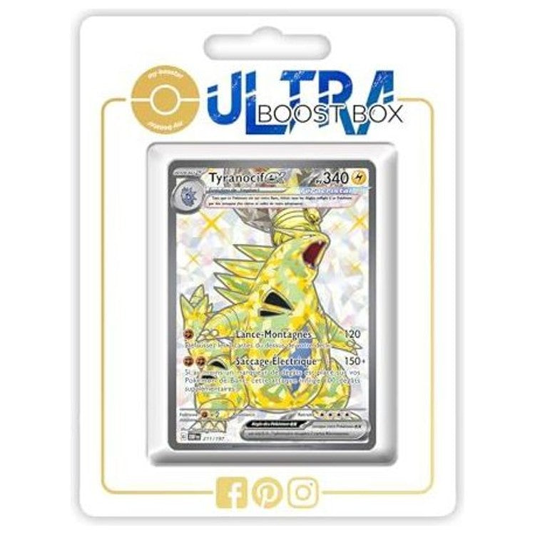 Carte Pokémon Tyranocif ex 211/197 Full Art Téracristal secrète, recto, issue de l’extension Flammes Obsidiennes Écarlate et Violet 03.