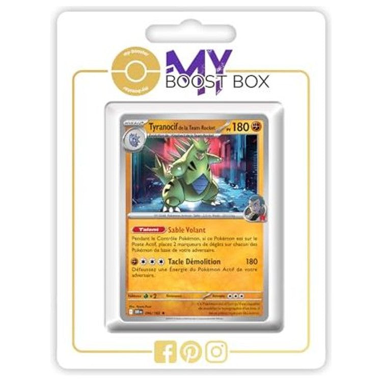 Carte Pokémon Tyranocif de la Team Rocket 096/182 en version Holo ou Reverse, recto, issue de l’extension Écarlate et Violet 10 Rivalités Destinées.