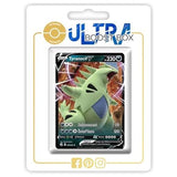 Carte Pokémon Tyranocif V 158/264 en français, version ultra rare de l’extension Poing de Fusion du bloc Épée et Bouclier, vue de face
