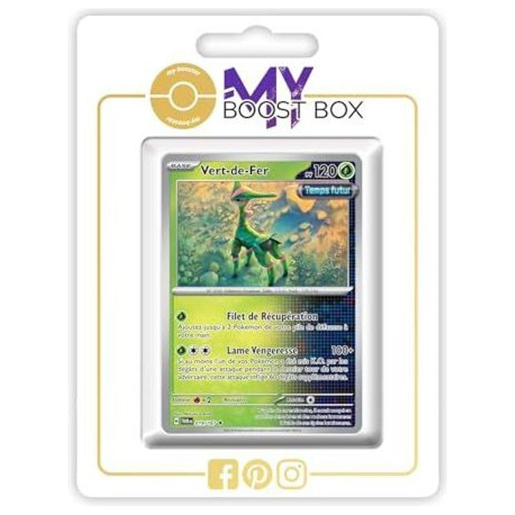 Carte Pokémon Vert de Fer 019/167 en version Holo ou Reverse, recto, issue de l’extension Mascarade Crépusculaire Écarlate et Violet 06.