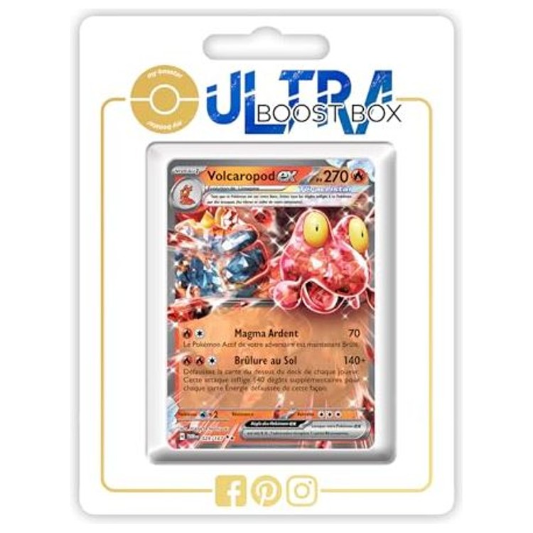 Carte Pokémon Volcaropode ex 029/167 Téracristal en français, recto détaillé de l’extension Mascarade Crépusculaire Écarlate et Violet 06