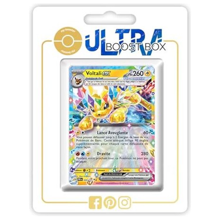 Carte Pokémon Voltali ex 030/131 Téracristal en français, vue de face, issue de l’extension Évolutions Prismatiques du bloc Écarlate et Violet EV08
