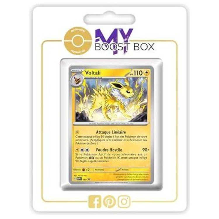 Carte Pokémon Voltali SV169 en version Holo de l’extension Évolutions Prismatiques, recto détaillé en français du bloc Écarlate et Violet