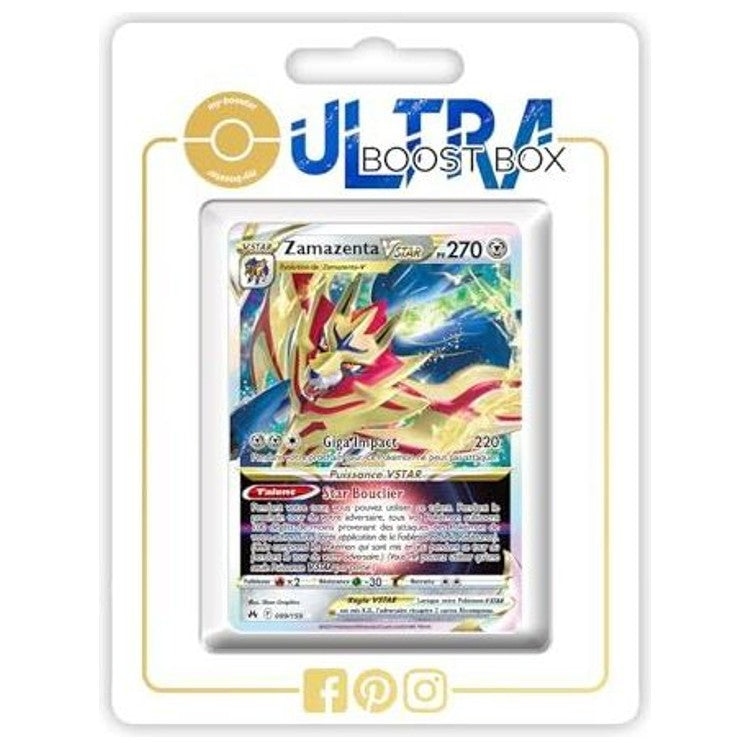 Carte Pokémon Zamazenta VSTAR 099/159 Ultra Rare de l’extension Zénith Suprême Épée et Bouclier 12.5, vue de face en gros plan.
