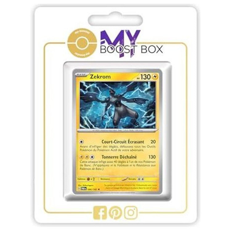 Carte Pokémon Zekrom 066/182 Holo ou Reverse de l’extension Faille Paradoxe EV04, vue de face avec illustration complète du Pokémon légendaire.