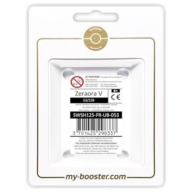 Carte Pokémon Zeraora V 053/159 ultra rare de l’extension Zénith Suprême, vue de face avec l’illustration électrique en français.