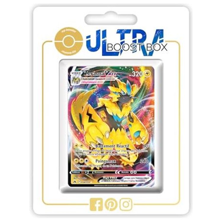 Carte Pokémon Zeraora VMAX 054/159 Ultra Rare de l’extension Zénith Suprême, vue de face avec l’illustration complète en français.