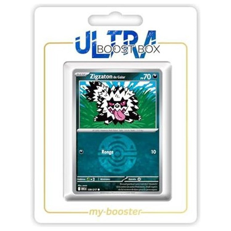 Carte Pokémon Zigzaton de Galar 130/217 en version Reverse Dusk Ball, recto, issue du coffret Héros Transcendants Méga-Évolution 02.5